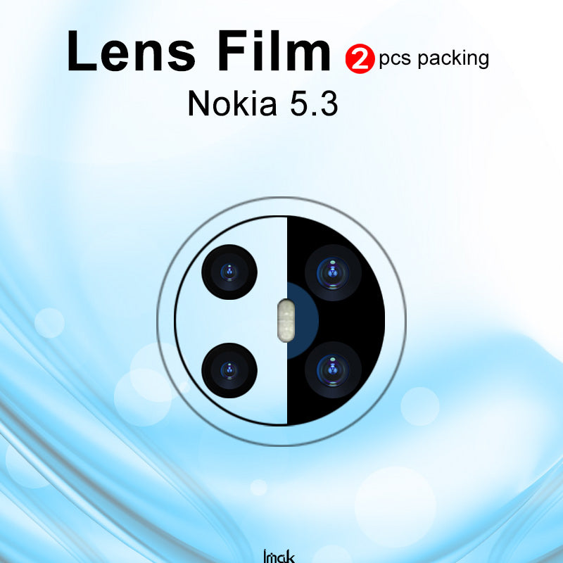 IMAK 2Pcs Pack High Definition Glas Lens Film til Nokia 5.3 IMAK 2Pcs Pack High Definition Glas Lens Film til Nokia 5.3
